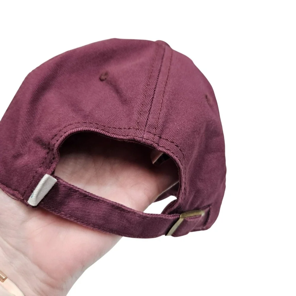 Life Is Good Cotton Baseball Cap With Quote Stop & Smell The Campfire Burgundy A - Picture 3 of 12